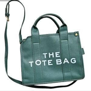 The Tote Bag green crossbody bag 8.5x10.5x3.5 drop 22"
